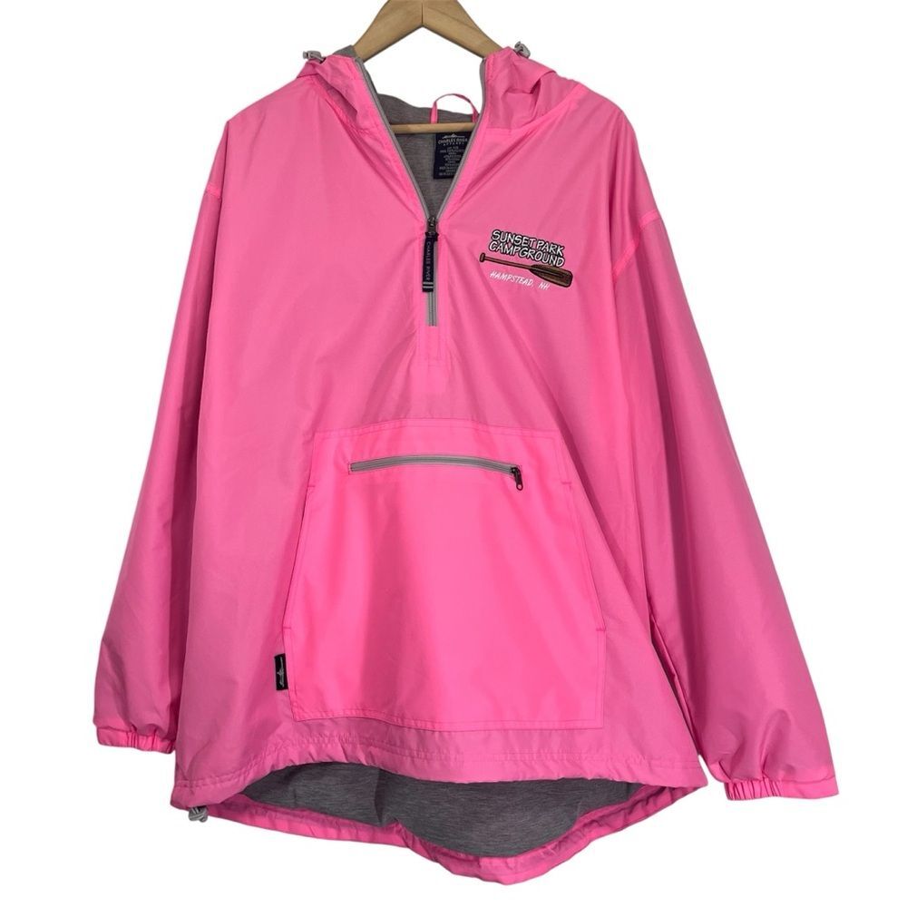 Charles River Apparel Sunset Park Campground Pink Pullover Oversized Jacket XXL